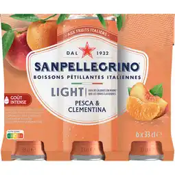 Albert Heijn S. Pellegrino Pesca and clementina light 6-pack aanbieding
