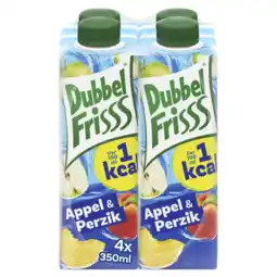 Albert Heijn DubbelFrisss 1kcal appel-perzik 4-pack aanbieding