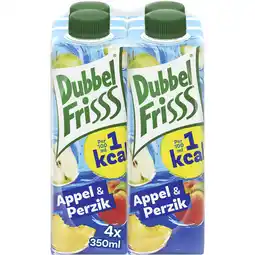 Albert Heijn DubbelFrisss 1kcal appel-perzik 4-pack aanbieding