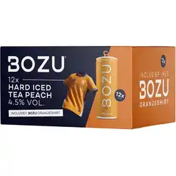 Albert Heijn Bozu Hard iced tea peach met shirt 12-pack aanbieding