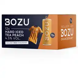 Albert Heijn Bozu Hard iced tea peach met shirt 12-pack aanbieding