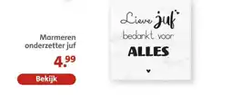 Bruna Marmeren onderzetter juf aanbieding