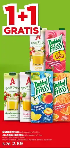 PLUS Dubbelfrisss en Appelsientje aanbieding