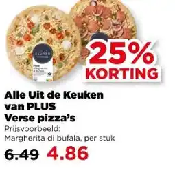 PLUS Alle Uit de Keuken van PLUS Verse pizza's aanbieding