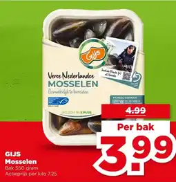 PLUS GIJS Mosselen aanbieding