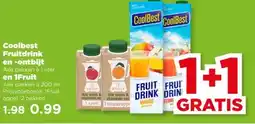 PLUS Coolbest Fruitdrink en-ontbijt,en 1Fruit aanbieding