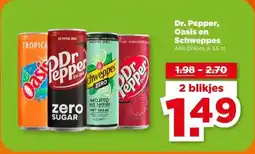 PLUS Dr. Pepper, Oasis en Schweppes aanbieding