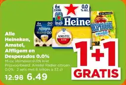PLUS Alle Heineken, Amstel, Affligem en Desperados 0.0% aanbieding
