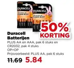 PLUS Duracell Batterijen aanbieding