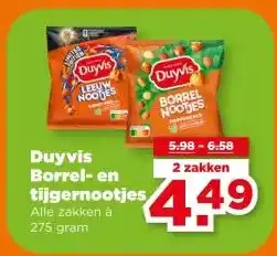 PLUS Duyvis Borrel- en tijgernootjes aanbieding
