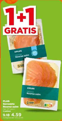 PLUS PLUS Gerookte Noorse zalm aanbieding