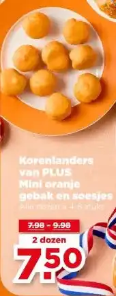 PLUS Korenlanders van PLUS Mini oranje gebak en soesjes aanbieding