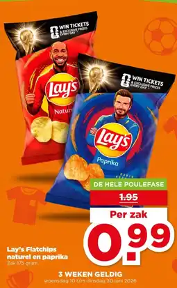 PLUS Lay's Flatchips naturel en paprika aanbieding