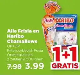 PLUS Alle Frisia en Haribo Chamallows aanbieding