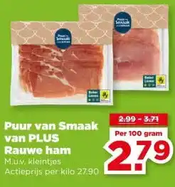 PLUS Puur van Smaak van PLUS Rauwe ham aanbieding