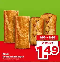 PLUS PLUS Saucijzenbroodjes aanbieding