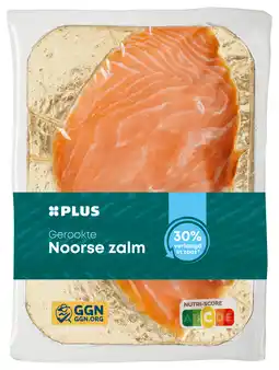 PLUS PLUS Gerookte Noorse zalm 30% minder zout aanbieding