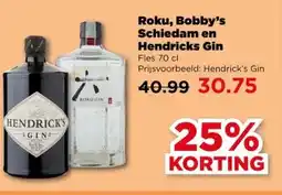PLUS Roku, Bobby's Schiedam en Hendricks Gin aanbieding