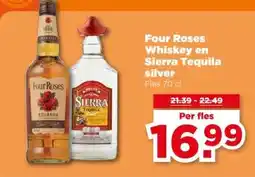 PLUS Four Roses Whiskey en Sierra Tequila silver aanbieding
