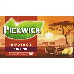 PLUS Pickwick Rooibos spicy chai thee aanbieding