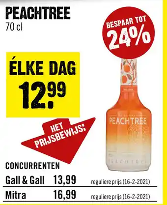 Dirck 3 Peachtree 70cl aanbieding