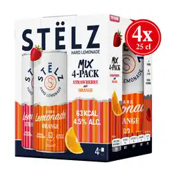 PLUS Stëlz Hard Lemonade mix Strawberry & Orange aanbieding