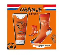 PLUS Neutraal Holland Oranje geschenkset tube 2in1 aanbieding