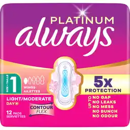 PLUS Always Maandverband Platinum Normal 12ct aanbieding