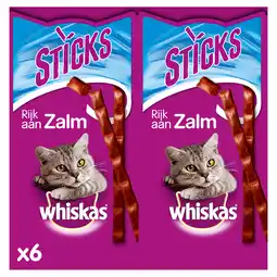 PLUS Whiskas Sticks - Zalm - Kattensnack aanbieding