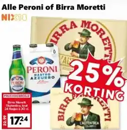 Coop Alle Peroni of Birra Moretti aanbieding