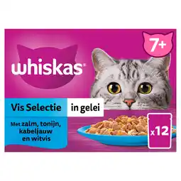PLUS Whiskas 7+ Selectie in gelei - Vis aanbieding
