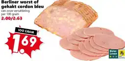 Coop Berliner worst of gehakt cordon bleu aanbieding