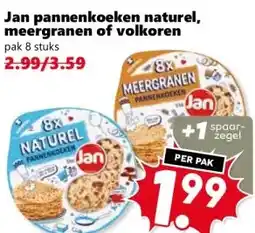 Coop Jan pannenkoeken naturel, meergranen of volkoren aanbieding