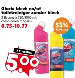 Coop Glorix bleek en/of toiletreiniger zonder bleek aanbieding