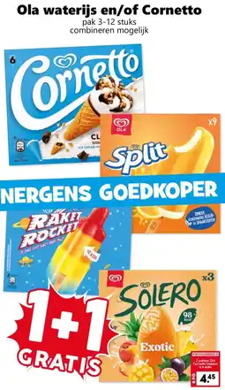 Coop Ola waterijs en/of Cornetto aanbieding