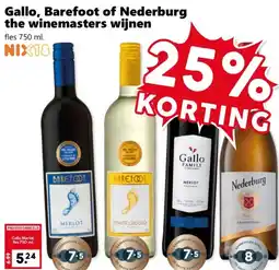 Coop Gallo, Barefoot of Nederburg the winemasters wijnen aanbieding
