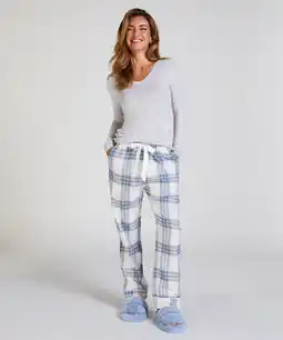 Hunkemoller Hunkemöller Tall Pyjamabroek Flanel Blauw aanbieding