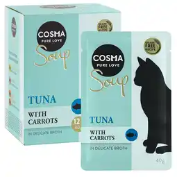 Zooplus 12x40g Soup Tonijn met Wortel Cosma Kattenvoer aanbieding