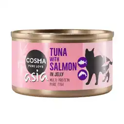 Zooplus 6x85g Thai / Asia in Gelei Tonijn met Zalm Cosma Kattenvoer aanbieding