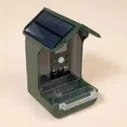 Zooplus TIAKI vogelvoederhuisje met camera 10.5x10 x17.5cm, groen aanbieding