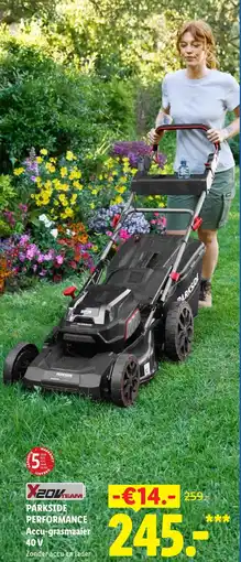 Lidl Parkside performance accu-grasmaaier 40 V aanbieding