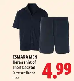 Lidl Esmara Men Heren shirt of short badstof aanbieding