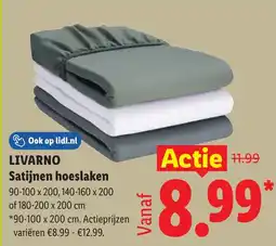 Lidl Livarno satijnen hoeslaken aanbieding