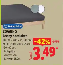 Lidl Livarno jersey hoeslaken aanbieding