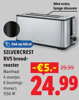 Lidl Silvercrest rvs broodrooster aanbieding