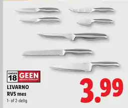 Lidl Livarno rvs mes aanbieding