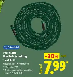 Lidl Parkside flexibele tuinslang 15 of 30 m aanbieding