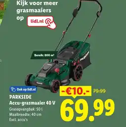 Lidl Parkside Accu-grasmaaier 40 V aanbieding