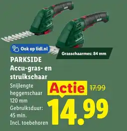 Lidl Parkside Accu-gras-en struikschaar aanbieding