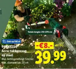Lidl Parkside Accu-takkenzaag op steel aanbieding